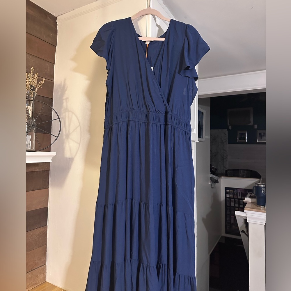 Knox Rose Deep Blue Tiered Maxi, size XXL NWT - Picture 2 of 6